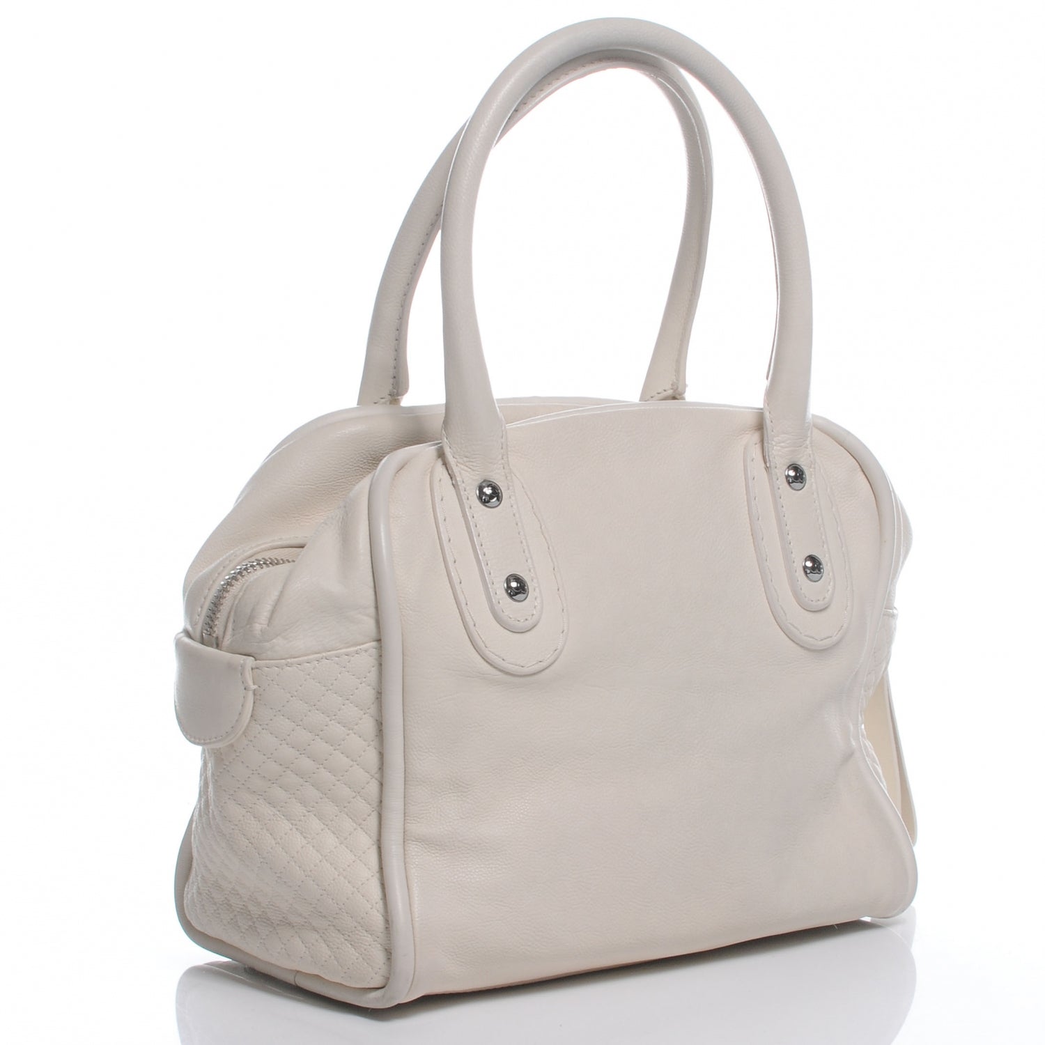Chanel Calfskin Small CC Bowler White 3 of 7