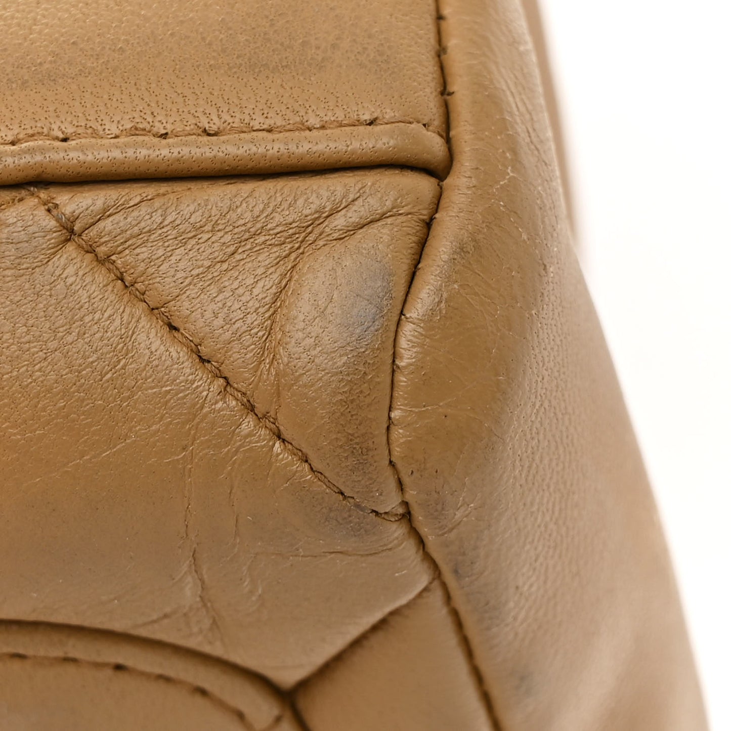 Lambskin Quilted Small Single Flap Beige