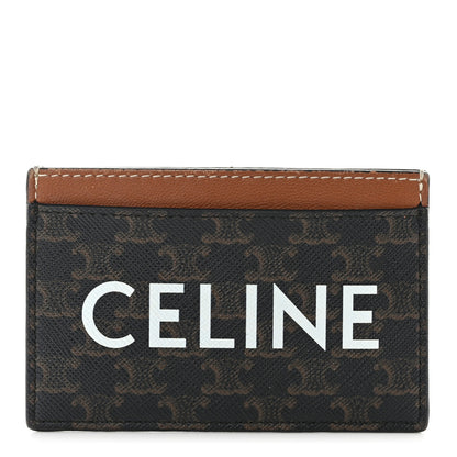 Celine Triomphe Canvas Card Holder Tan 1 of 11
