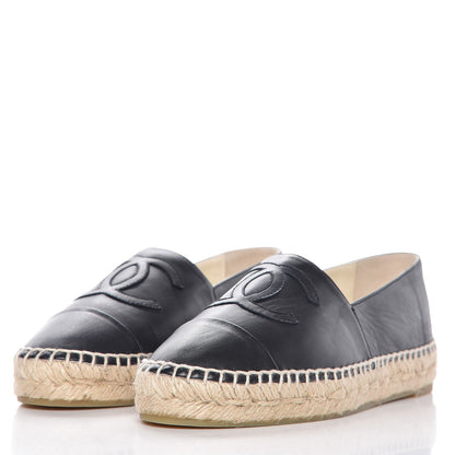 Chanel Lambskin CC Espadrilles 36 Dark Navy 2 of 9