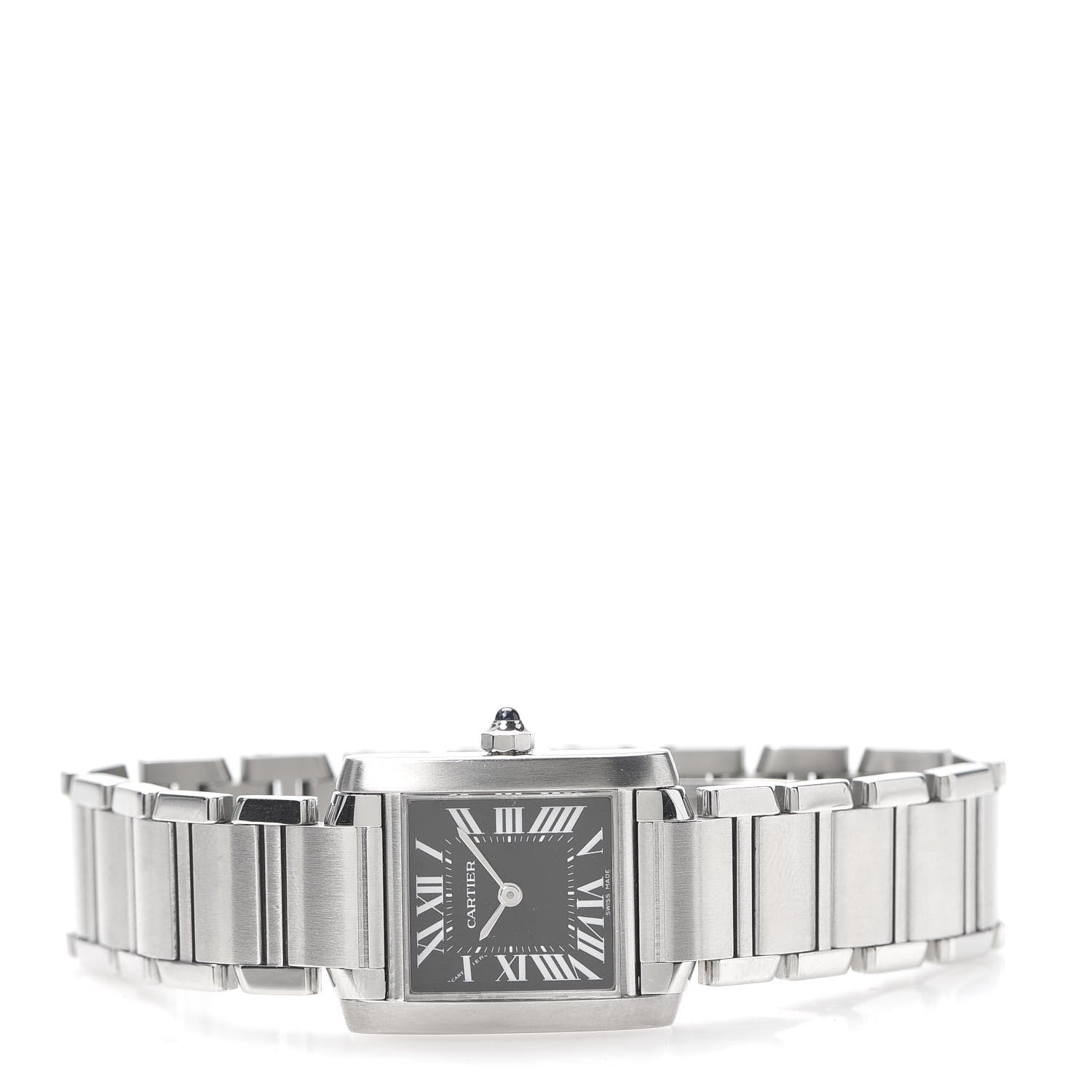 Cartier Stainless Steel 20mm Tank Francaise Quartz Watch Black 3 of 6