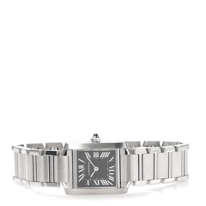 Cartier Stainless Steel 20mm Tank Francaise Quartz Watch Black 3 of 6