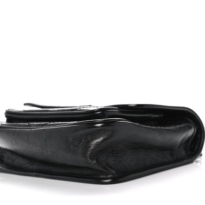Saint Laurent Crinkled Calfskin Matelasse Monogram Baby Niki Chain Satchel Black 7 of 10
