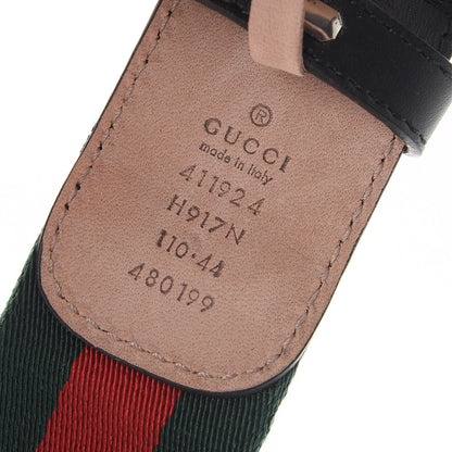 Gucci Canvas Web Interlocking G Belt 110 44 Black 6 of 7