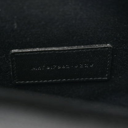 Saint Laurent Grain De Poudre Matelasse Chevron Monogram Envelope Clutch Black 7 of 8