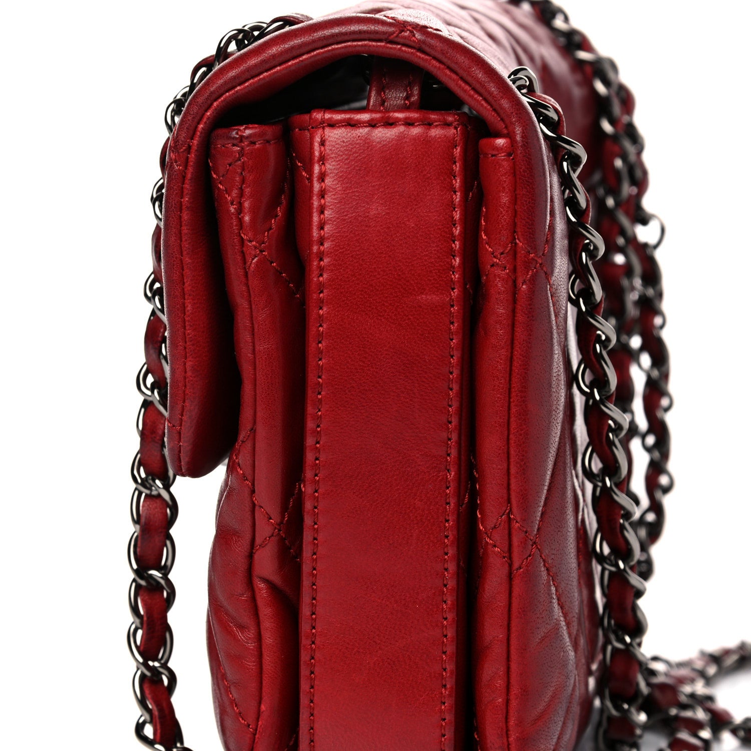 Chanel Lambskin Quilted Mini Chanel 3 Flap Red 22 of 22