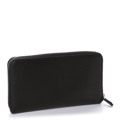 Prada Saffiano Large Zip Around Travel Wallet Black 3 of 6