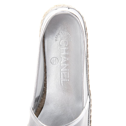 Chanel Mesh Grosgrain CC Espadrilles 36 Silver 5 of 7