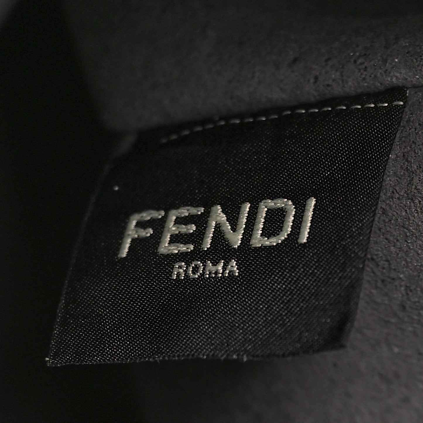 Chenille Vitello Seta Plexiglass FF Fendi O'Lock Zipper Anthracite Asfalto