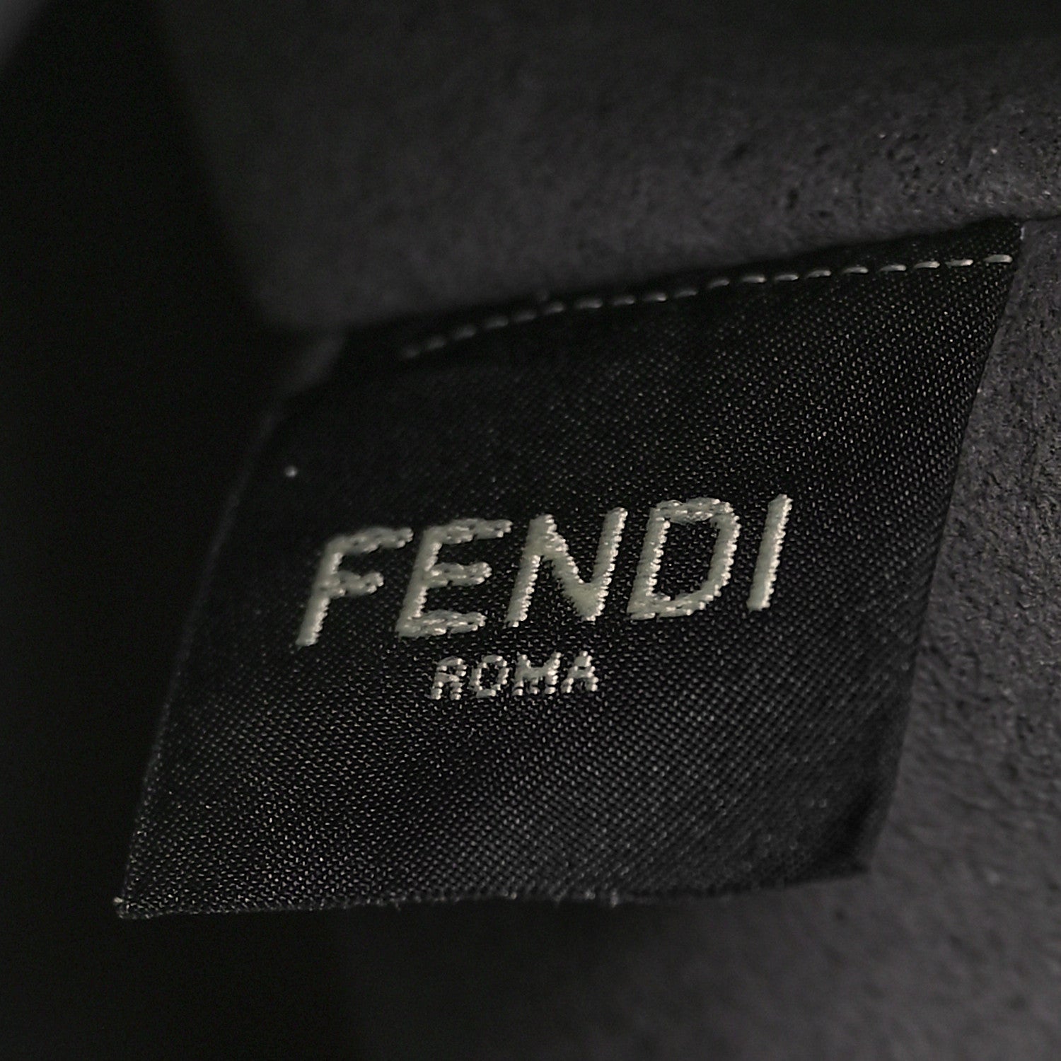 Fendi Chenille Vitello Seta Plexiglass FF Fendi O'Lock Zipper Anthracite Asfalto 6 of 8