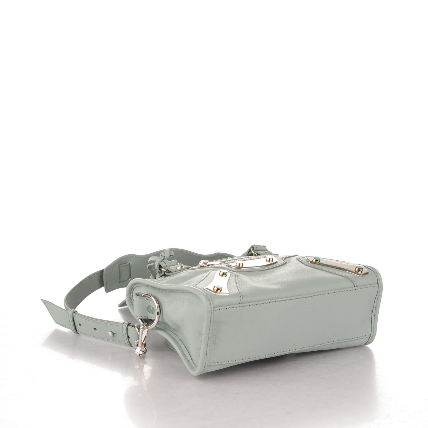 Veau Amp Plate Silver Hardware Mini City Vert Tilleul