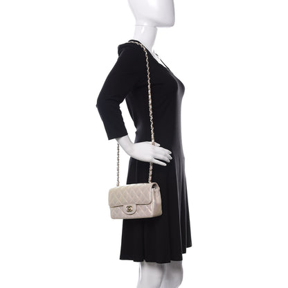 Chanel Iridescent Lambskin Quilted Mini Rectangular Flap Ivory 2 of 12