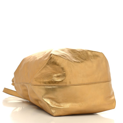 Saint Laurent Lambskin Teddy Drawstring Bag Gold 5 of 12
