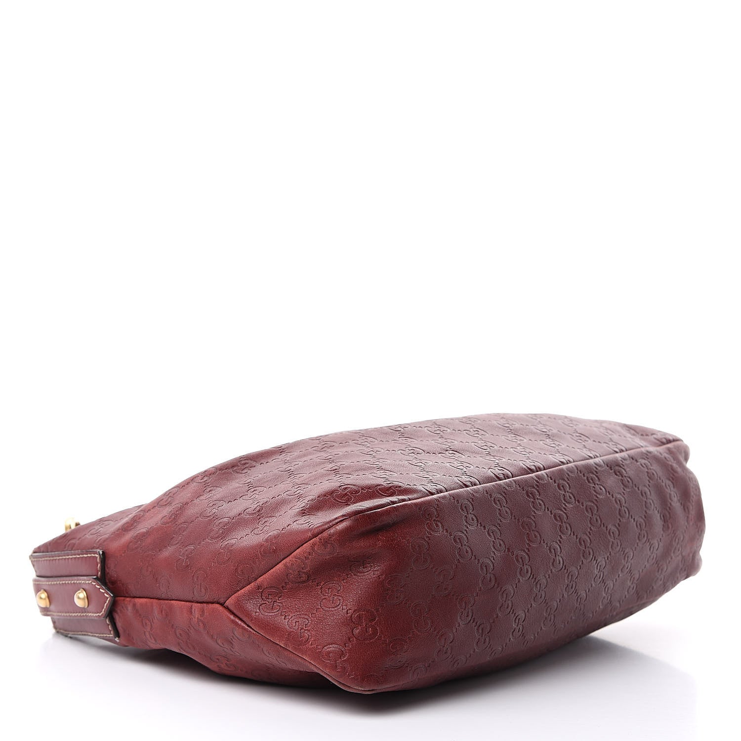 Gucci Guccissima Medium Horsebit Chain Hobo Red 4 of 15