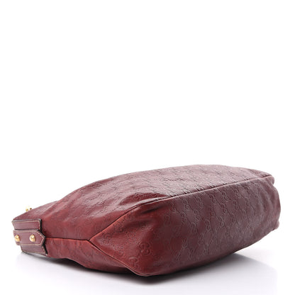 Gucci Guccissima Medium Horsebit Chain Hobo Red 4 of 15