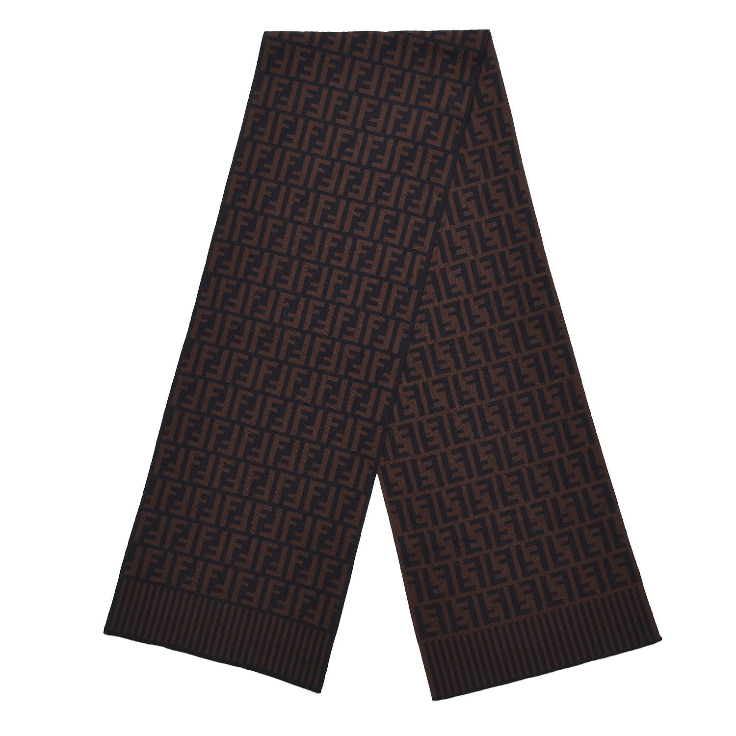 Fendi Wool FF Print Scarf Black 3 of 5