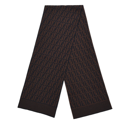 Fendi Wool FF Print Scarf Black 3 of 5