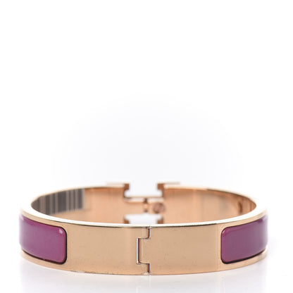 Hermes Enamel Narrow Clic Clac H Bracelet PM Rose Azalee 2 of 4