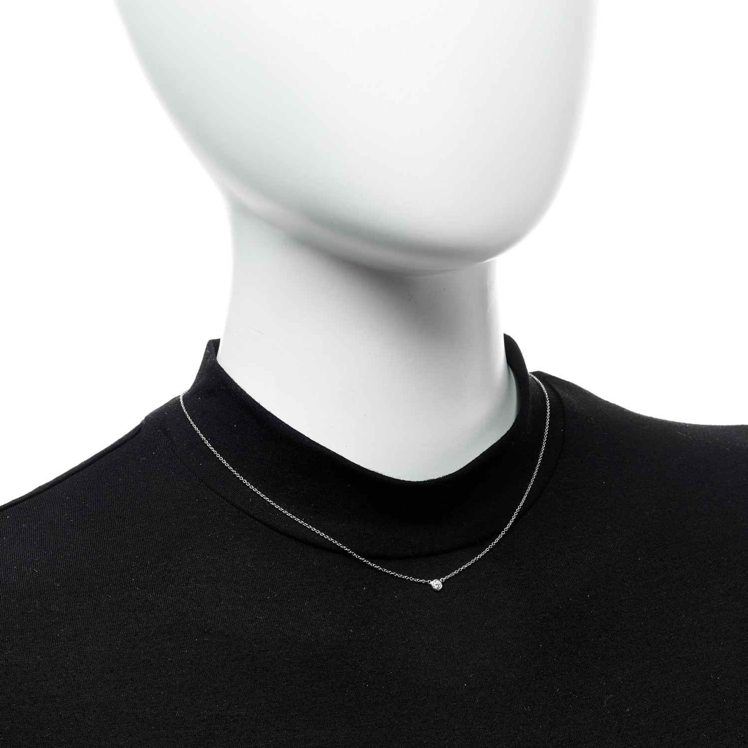 Tiffany Platinum Diamond .08ct Elsa Peretti Diamonds by the Yard Pendant Necklace 2 of 5