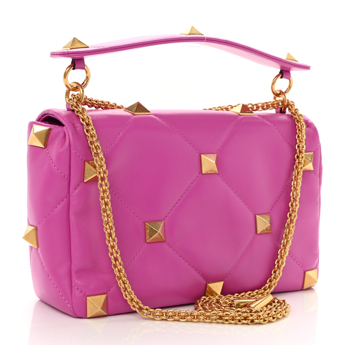 Nappa Large Roman Stud Shoulder Bag Radiant Orchid