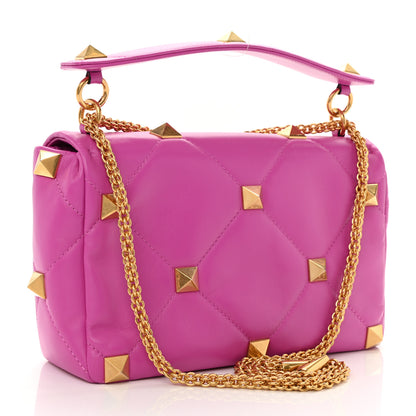 Valentino Garavani Nappa Large Roman Stud Shoulder Bag Radiant Orchid 2 of 8
