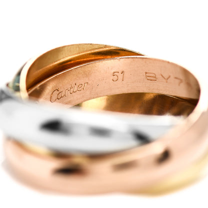 Cartier 18K Pink Yellow White Gold Classic Trinity Ring 51 5.75 4 of 4