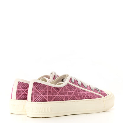 Christian Dior Laminated Canvas Cannage Embroidered Womens Walk'N'Dior Low Top Sneakers 36.5 Metal Rose 4 of 14