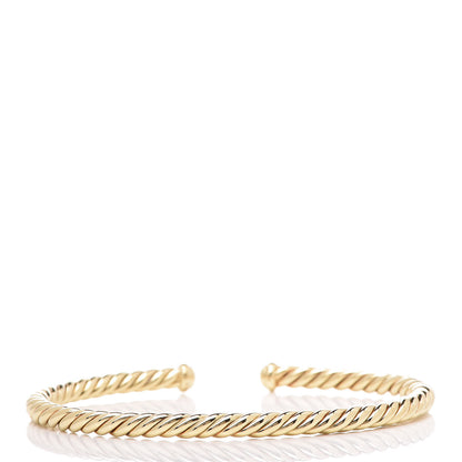 David Yurman 18K Yellow Gold 4mm Cablespira Bracelet 3 of 5