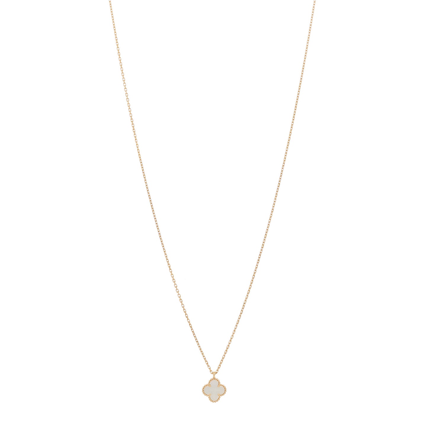 18K Yellow Gold Mother of Pearl Sweet Alhambra Pendant Necklace