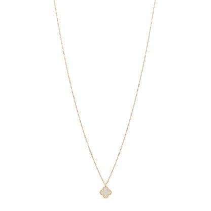 Van Cleef & Arpels 18K Yellow Gold Mother of Pearl Sweet Alhambra Pendant Necklace 1 of 5