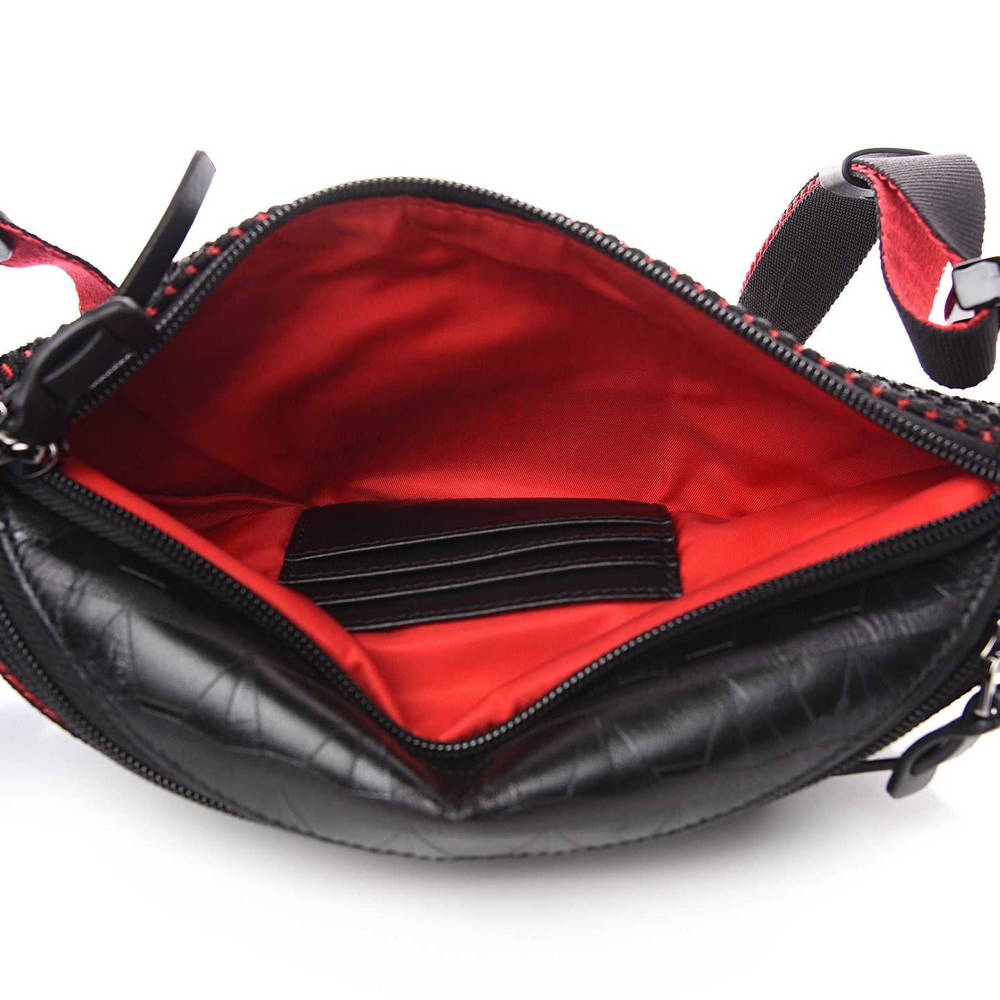 Calfskin Pyramid Embossed Parisnyc Belt Bag Black
