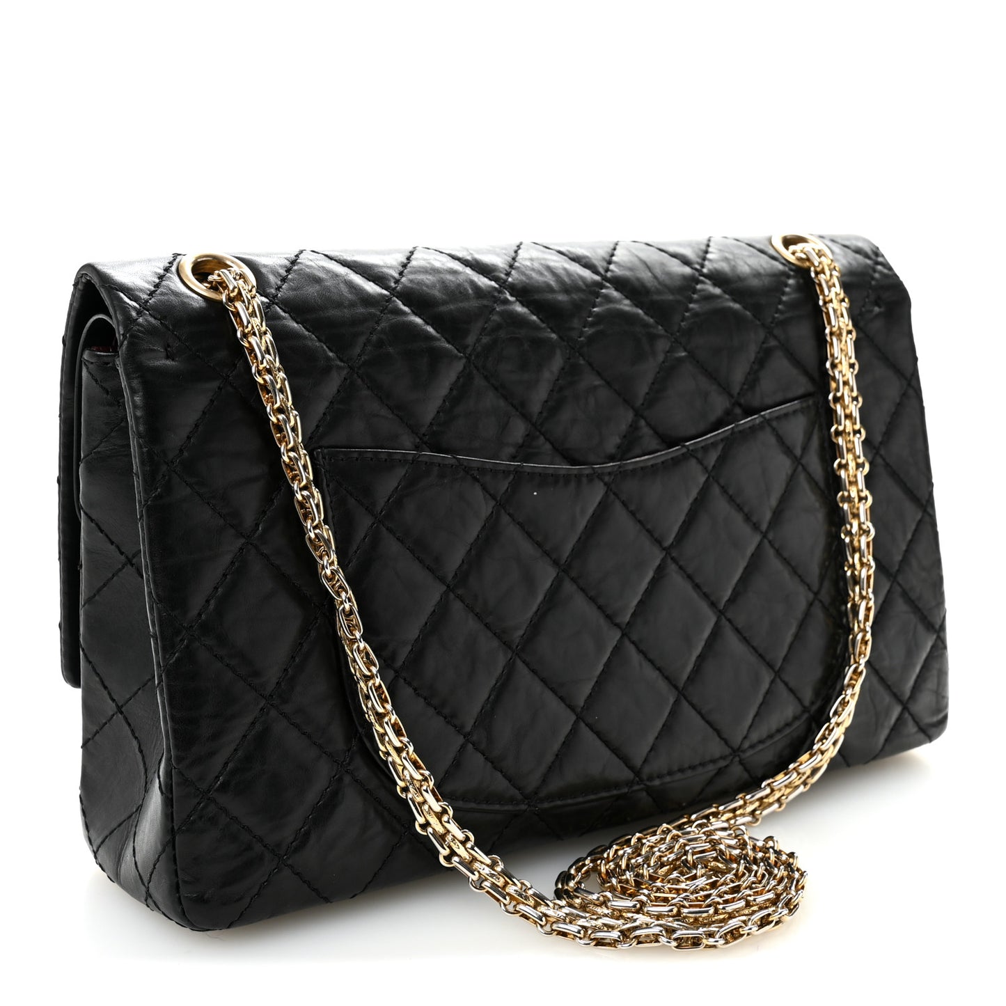 Aged Calfskin Quilted 50th Anniversary 2.55 Reissue 226 Flap Black