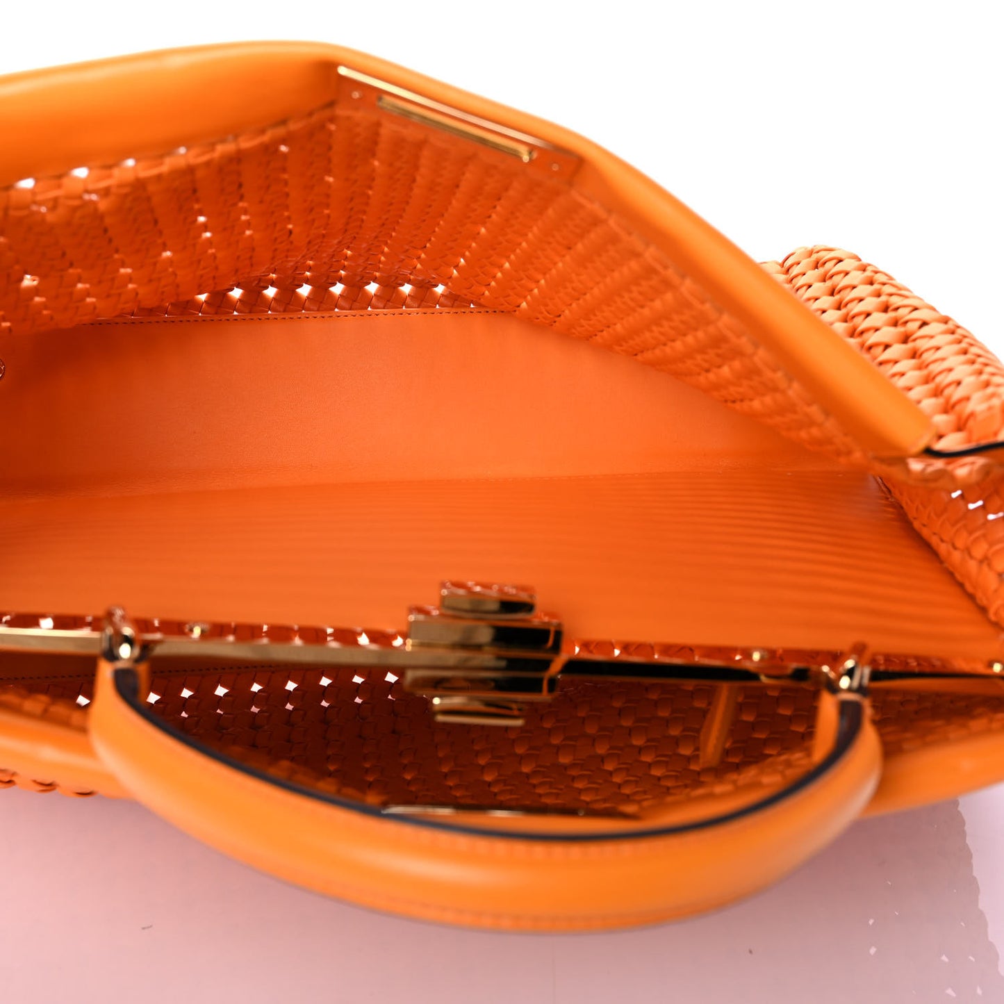 Nappa Woven Large Peekaboo Iconic Satchel Clementine