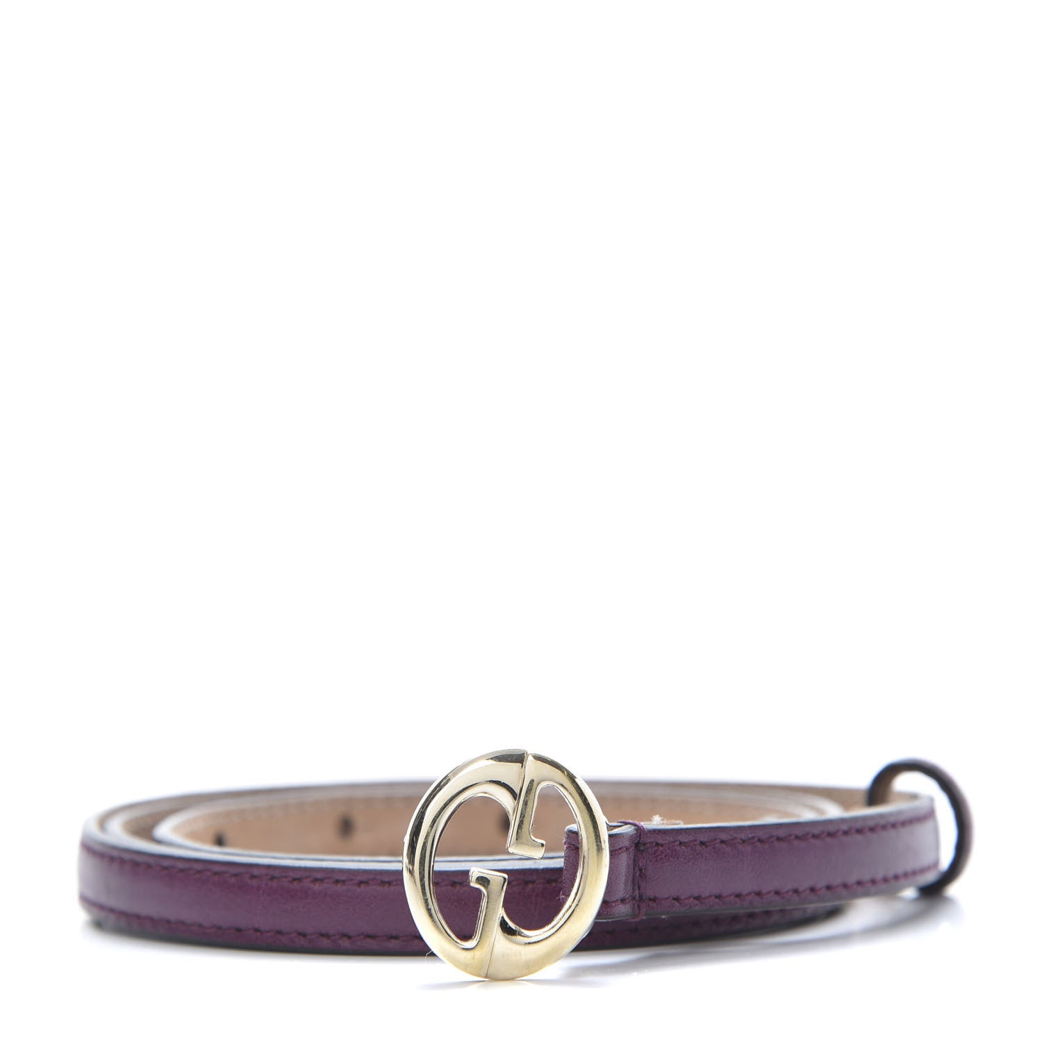Gucci Calfskin 1973 Buckle Skinny Belt 85 34 Purple 1 of 6