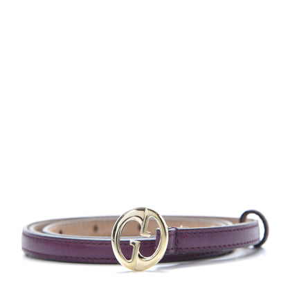 Gucci Calfskin 1973 Buckle Skinny Belt 85 34 Purple 1 of 6