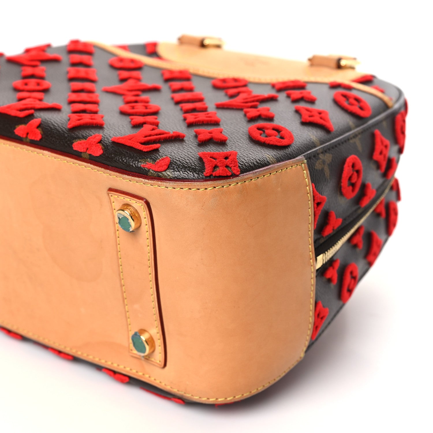 Louis Vuitton Monogram Tuffetage Deauville Cube Red 9 of 11
