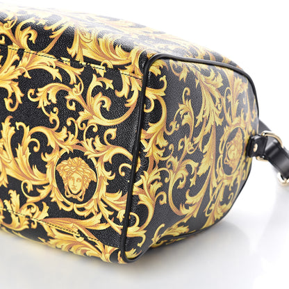 Versace Calfskin PVC Barocco Printed Bowler Black Gold 9 of 9