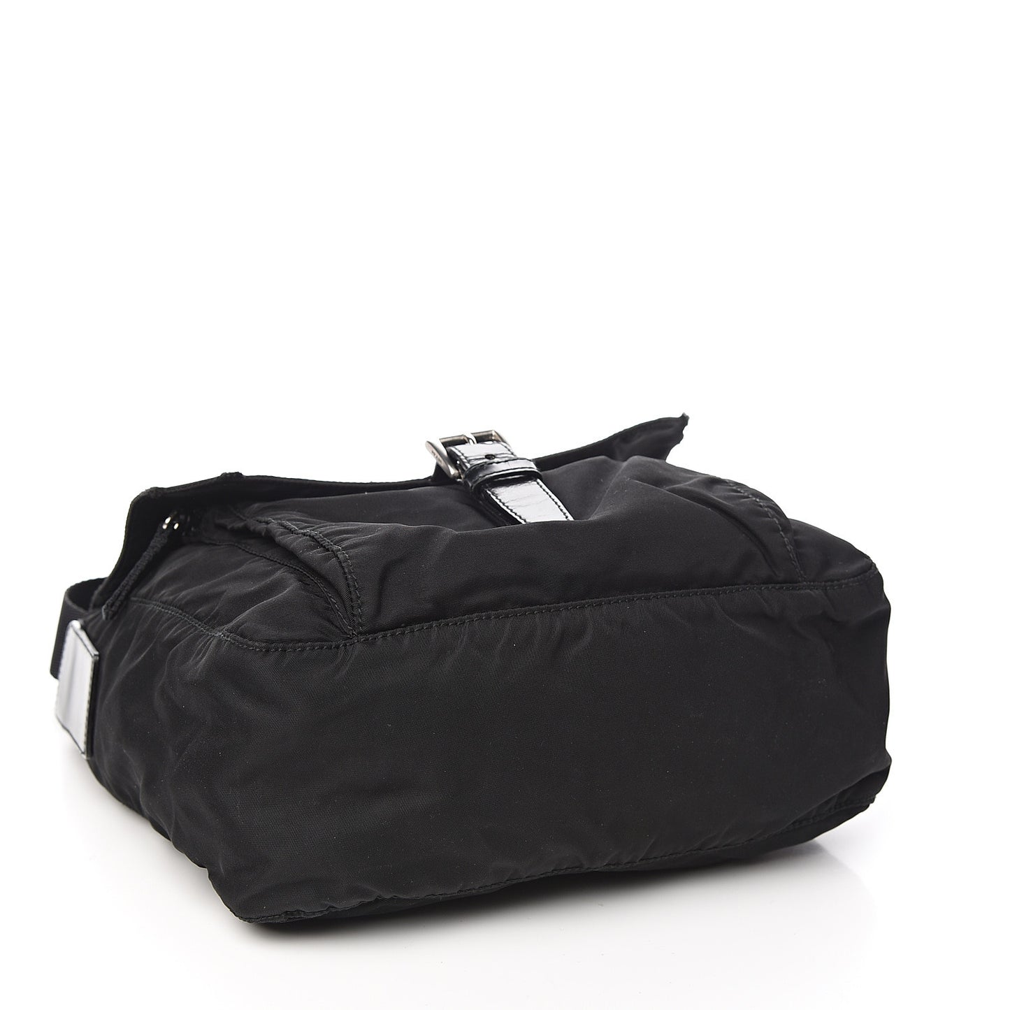 Tessuto Nylon Single Buckle Messenger Bag Black