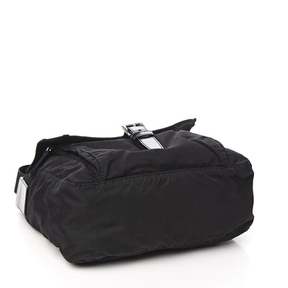 Prada Tessuto Nylon Single Buckle Messenger Bag Black 3 of 12