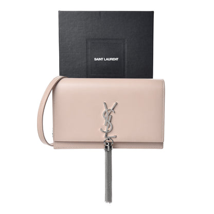 Saint Laurent Smooth Calfskin Classic Monogram Kate Tassel Chain Wallet Marble Pink 10 of 10