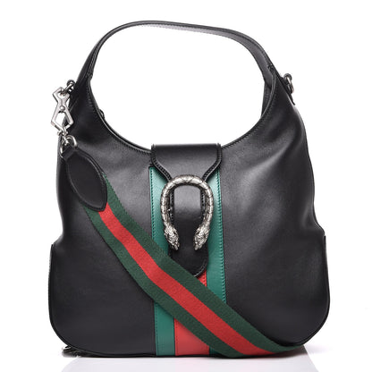 Gucci Calfskin Web Stripe Small Dionysus Hobo Black 1 of 8