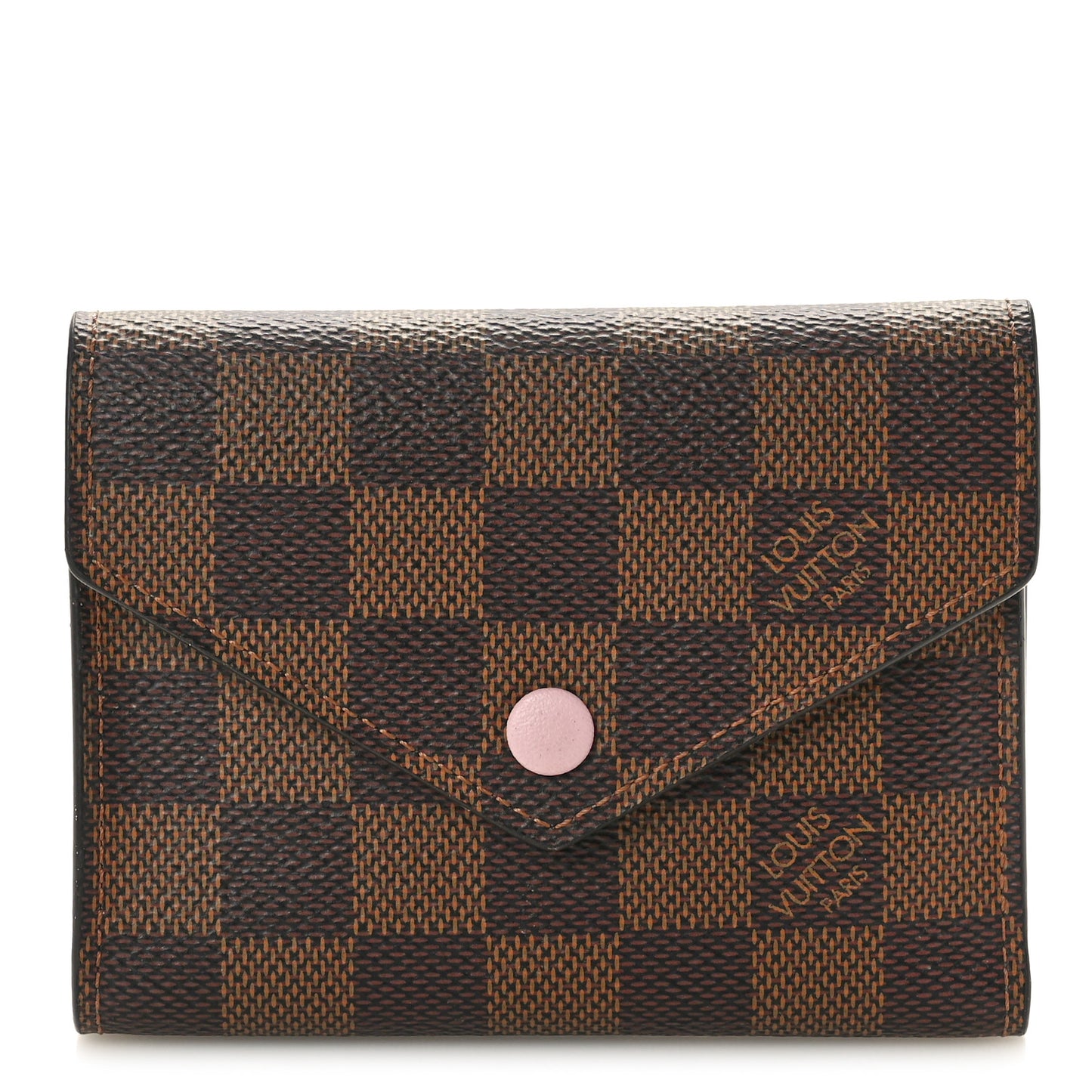 Damier Ebene Victorine Wallet Rose Ballerine