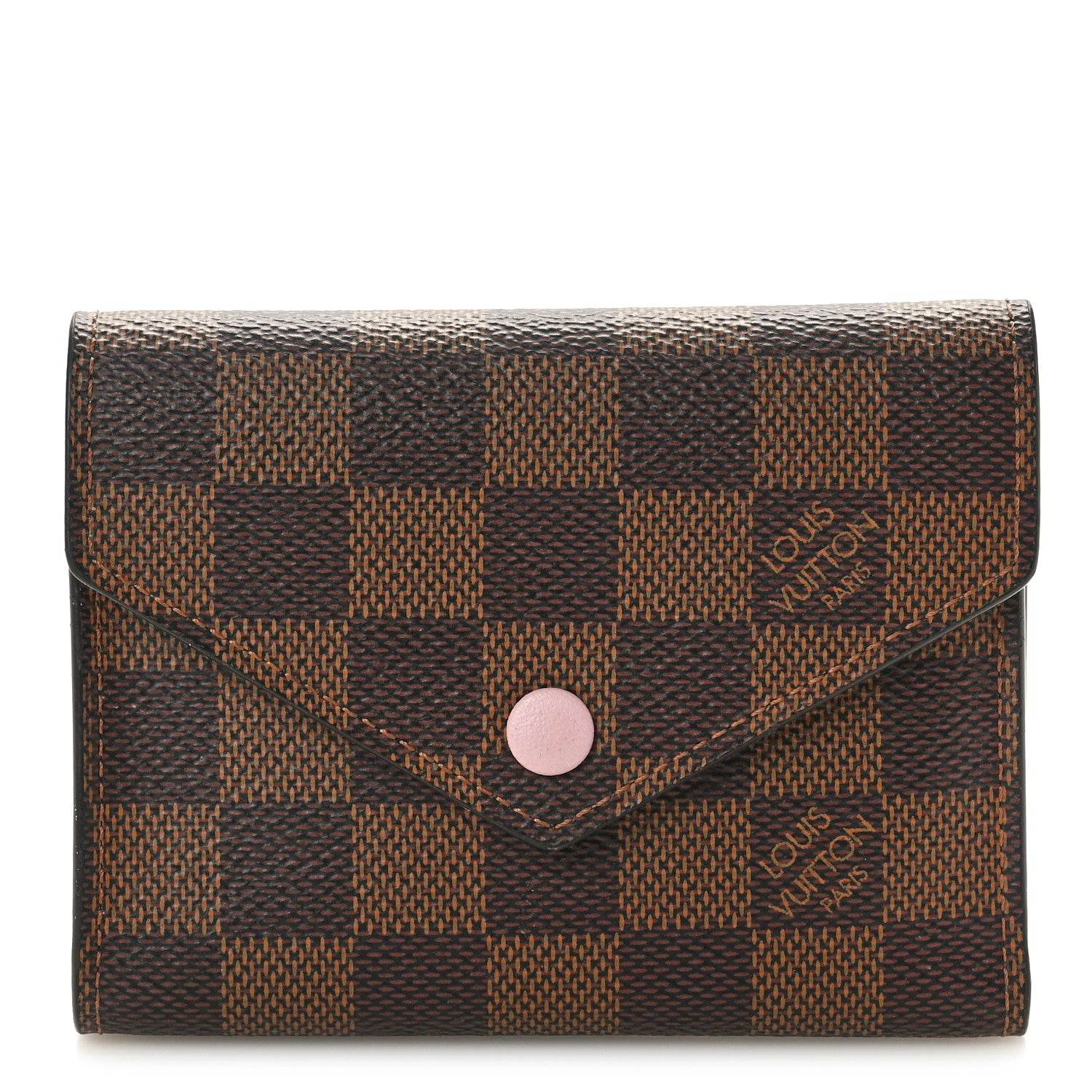 Louis Vuitton Damier Ebene Victorine Wallet Rose Ballerine 1 of 7