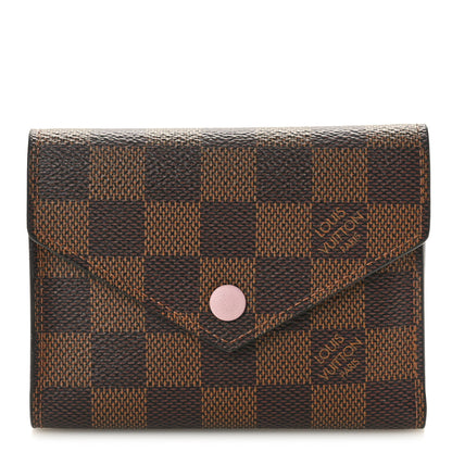 Louis Vuitton Damier Ebene Victorine Wallet Rose Ballerine 1 of 7
