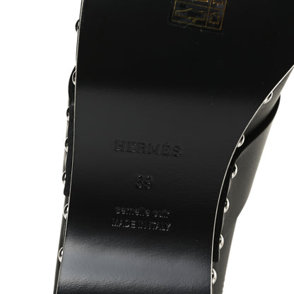 Hermes Calfskin Calya Mules 39 Black 8 of 12