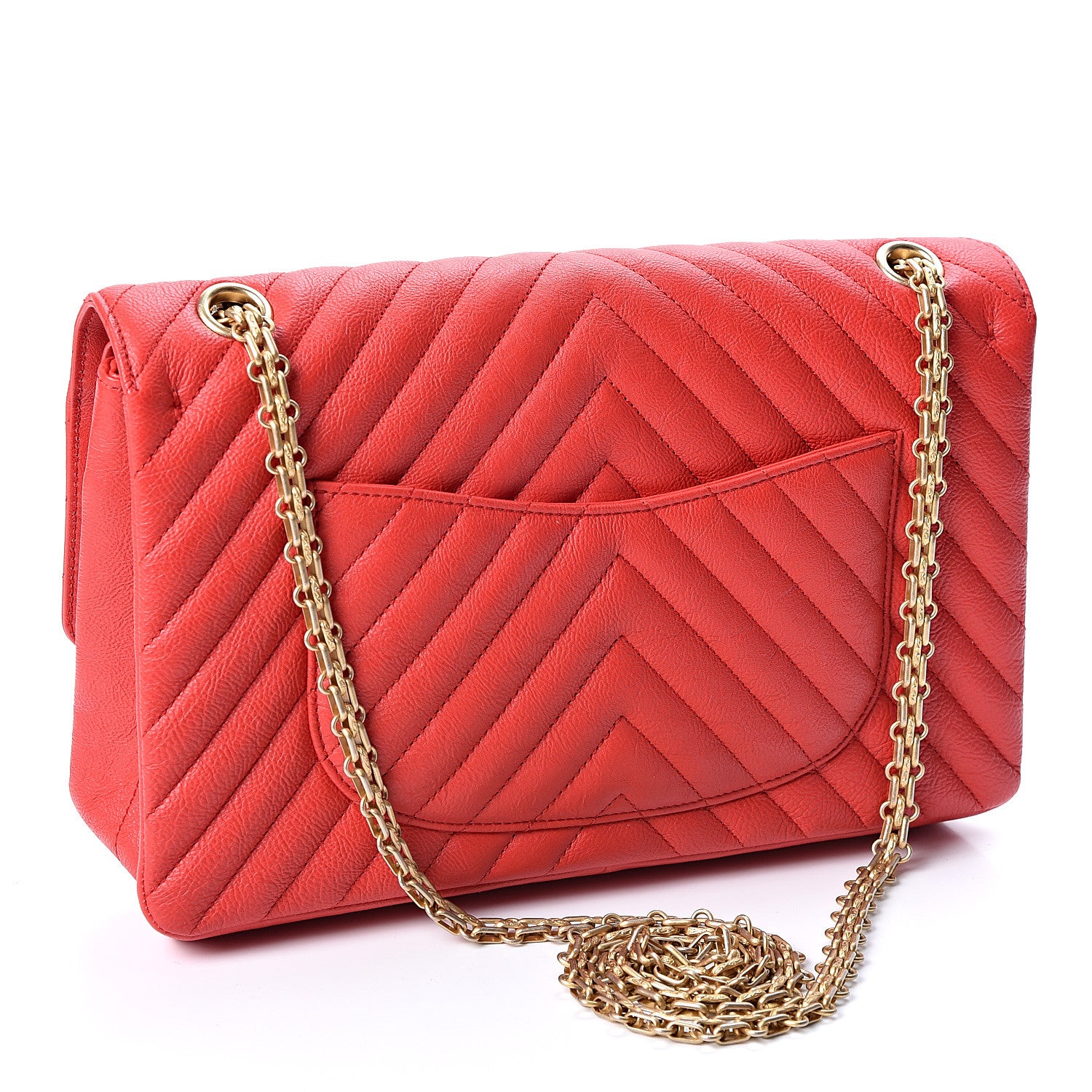Chanel Calfskin Chevron Quilted 2.55 Reissue 226 Flap Red 2 of 9