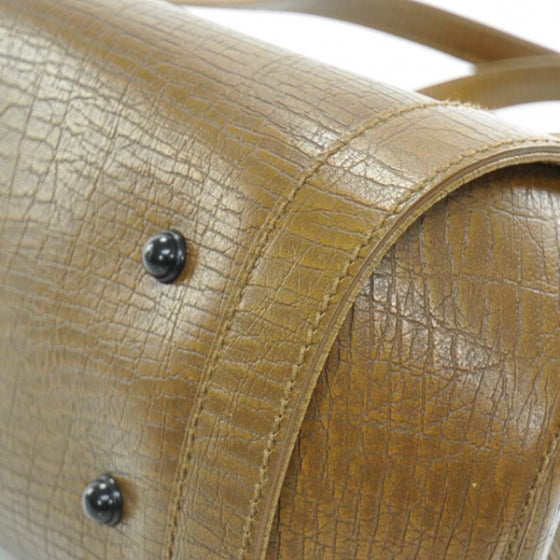 Leather Bamboo Bullet Satchel
