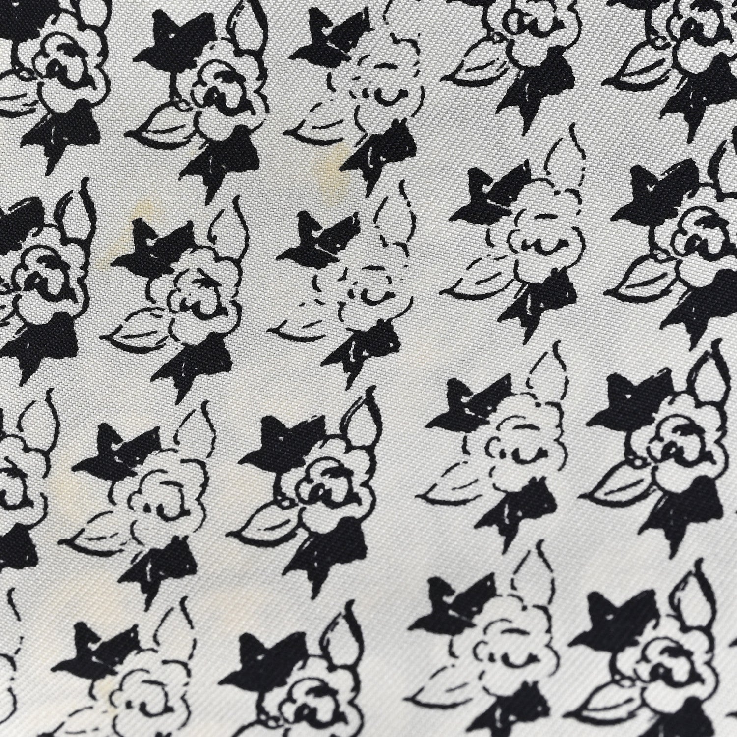 Chanel Silk CC Logo Camellia Bandeau Scarf White Black 1846841