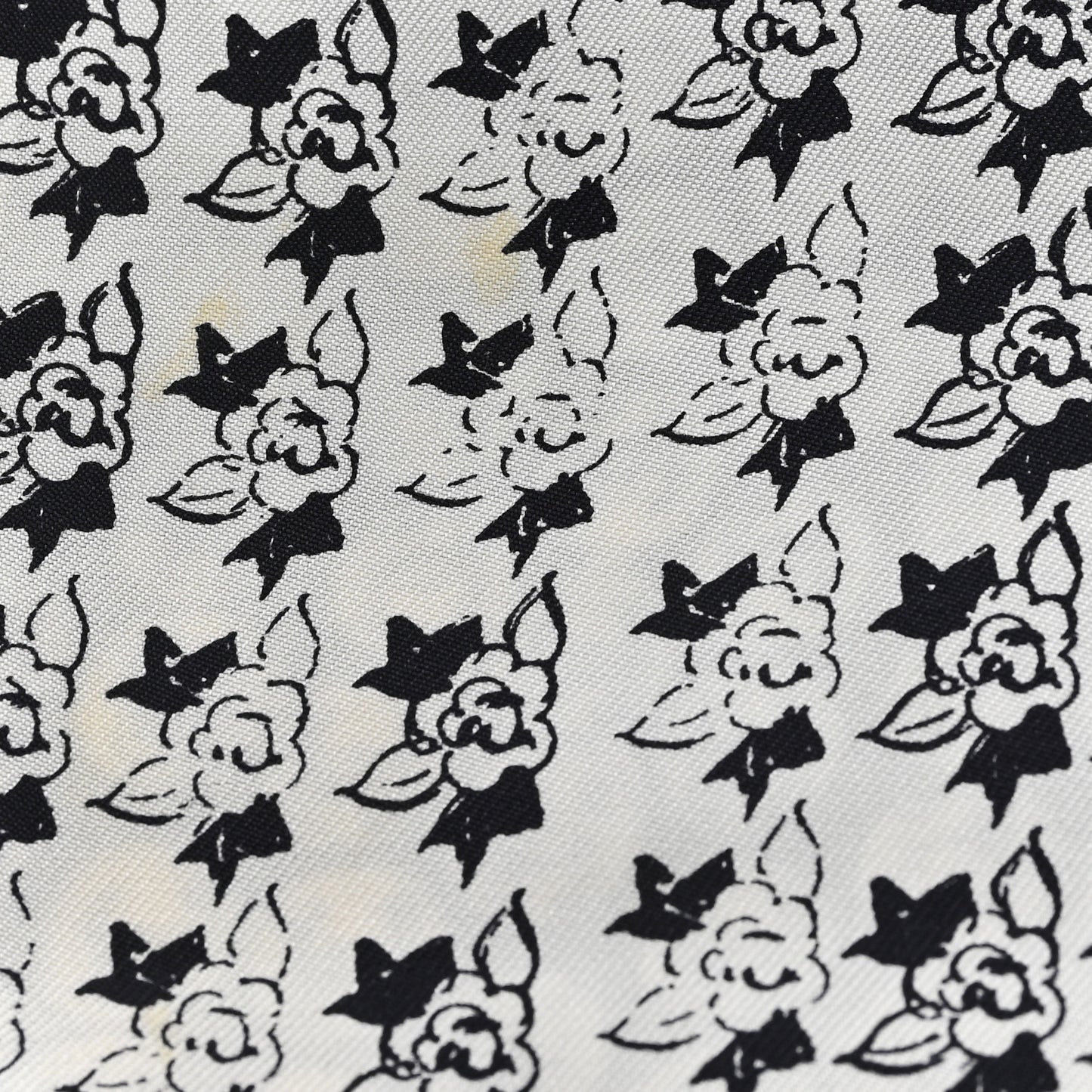 Silk CC Logo Camellia  Bandeau Scarf White Black