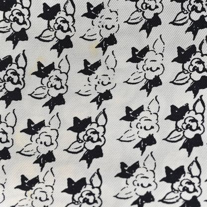 Chanel Silk CC Logo Camellia  Bandeau Scarf White Black 4 of 4